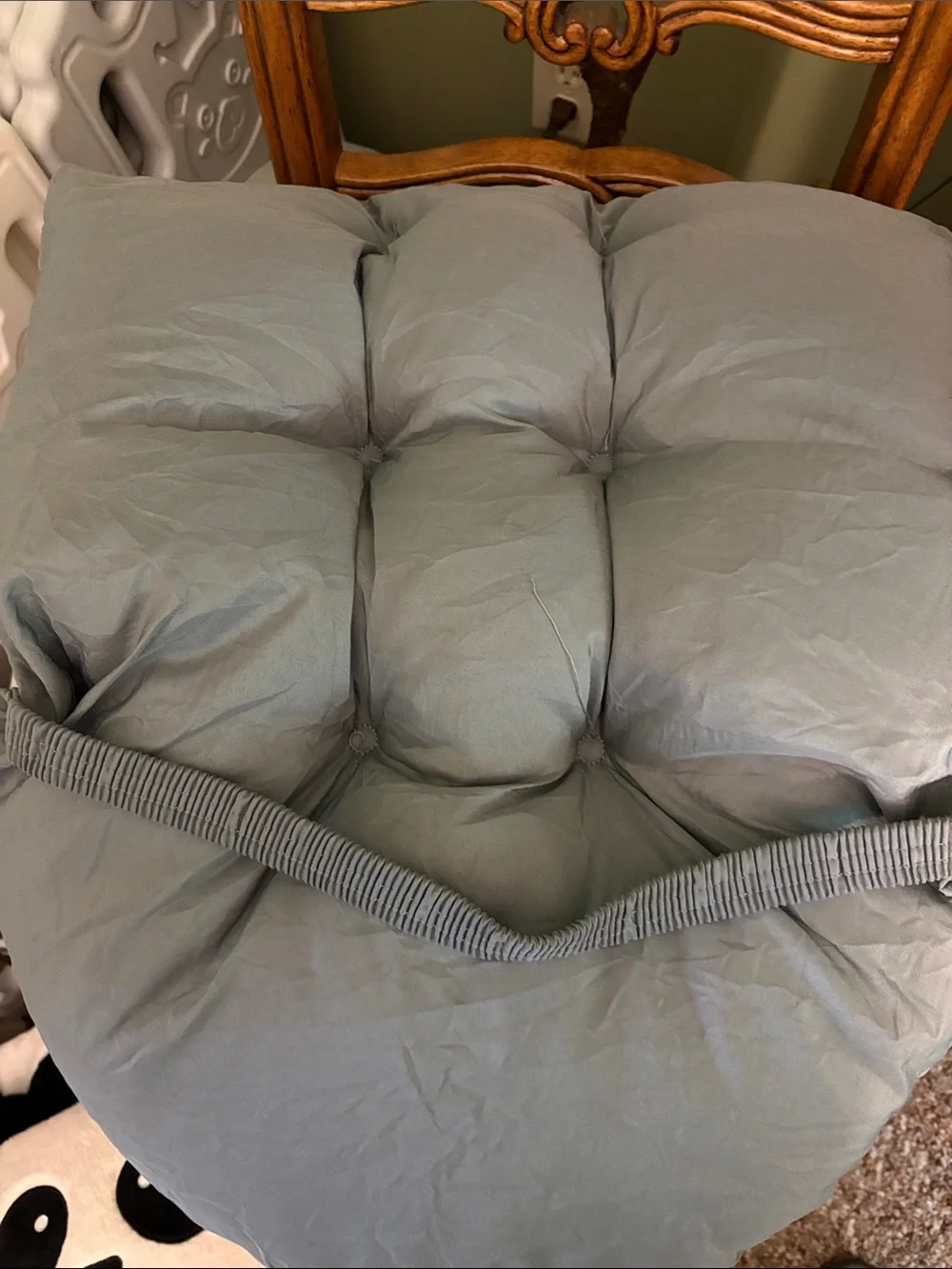 Outdoor Adirondack chair Padded High-Back Seat Cushion Light Gray weatherproof